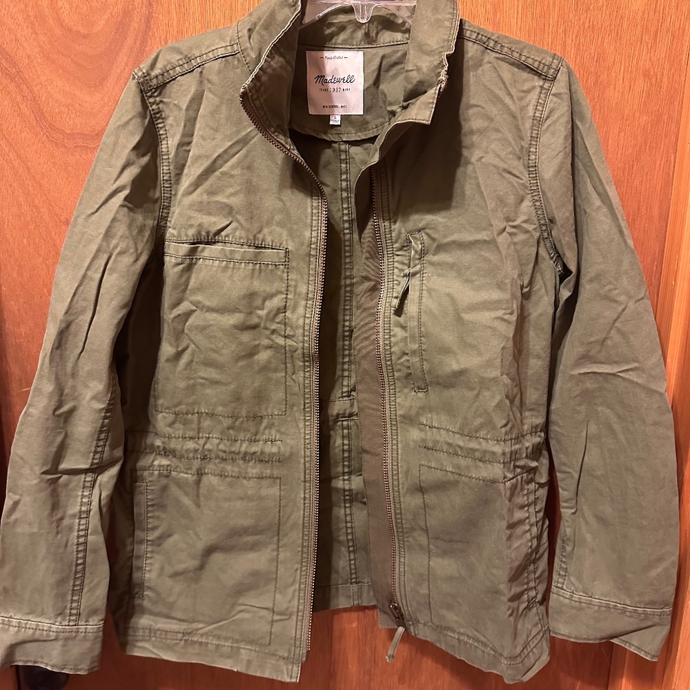 Madewell Green Fitted Military Utility Cargo Jacket Size L
